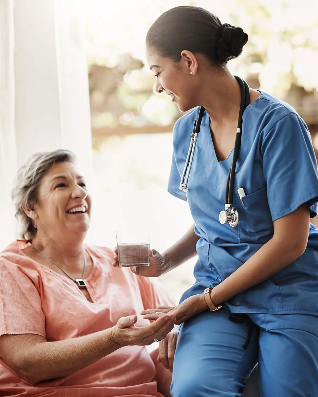 Indian nurse providing patient care